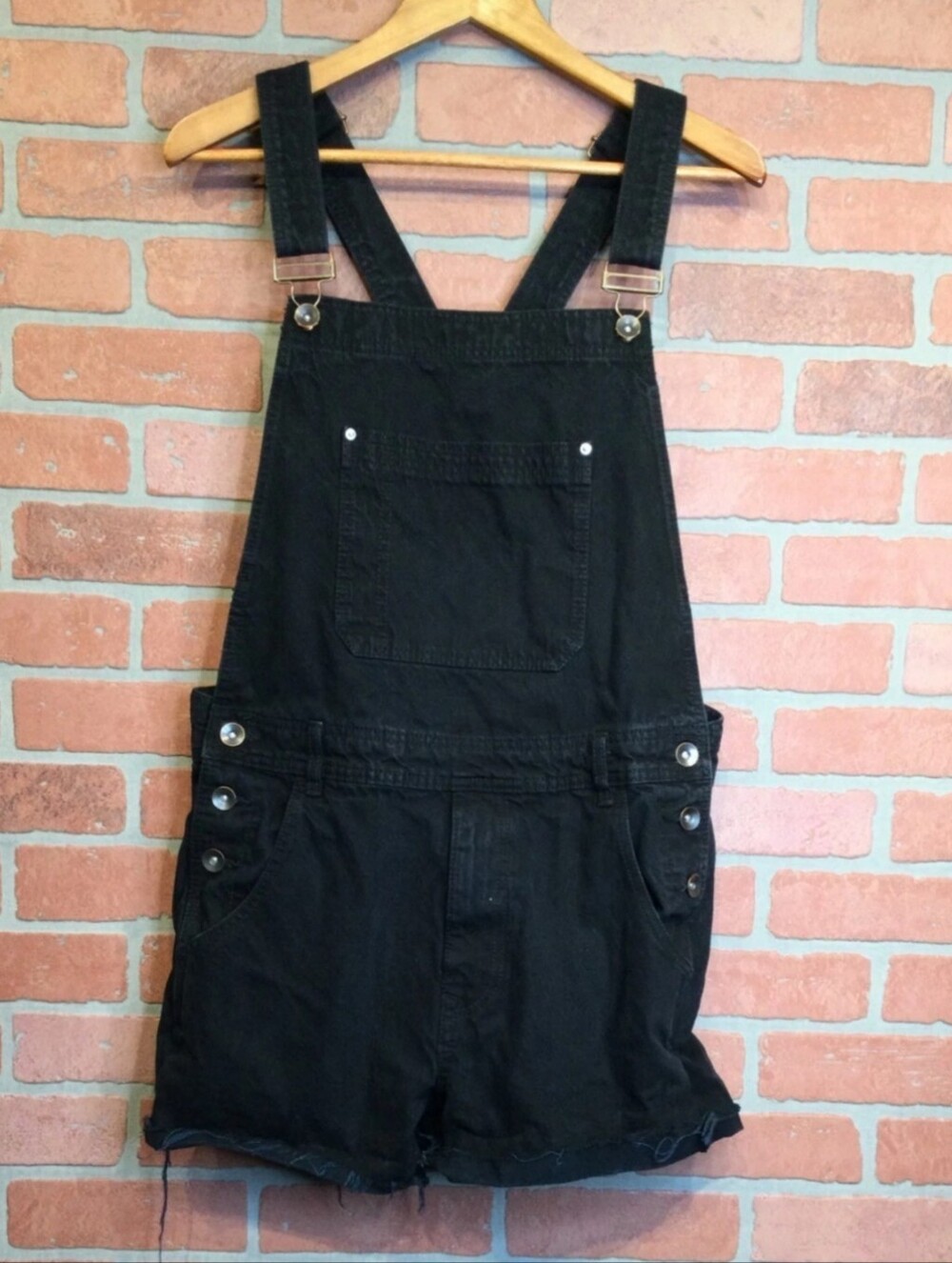 BDG Black Denim Short Overalls (Shortalls)